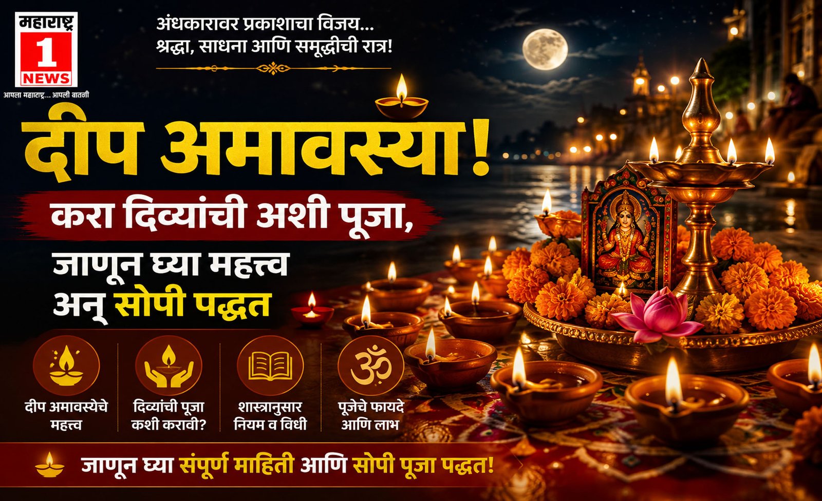 Deep Amavasya 2026: दीप अमावस्या! करा दिव्यांची अशी पूजा, जाणून घ्या महत्त्व अन् सोपी पद्धत 1 Deep Amavasya 2026: दीप अमावस्या! करा दिव्यांची अशी पूजा, जाणून घ्या महत्त्व अन् सोपी पद्धत